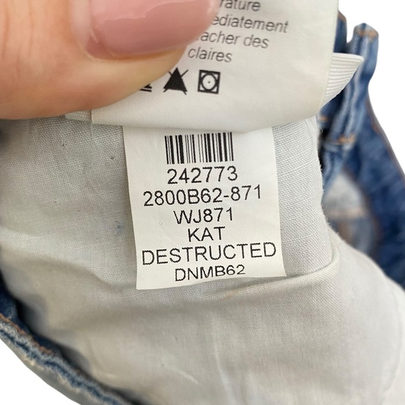 Paige Margot High Rise Distressed Raw Hem Denim Shorts In Kat Destructed NWT - Picture 14 of 15